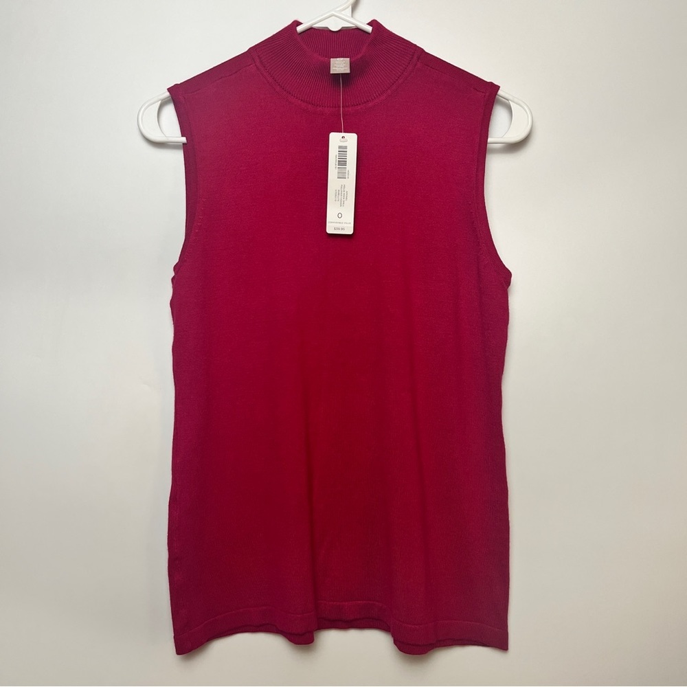 CHICO’S Classic Sweater Vest in Red Size 0